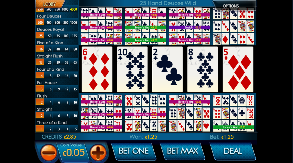 Video Poker 25 rindas